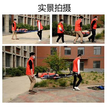 安达通 担架 可折叠轻便担架床急救生演习 加厚担架带轮演练担架 铁质担架