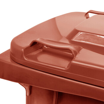 兰诗（LAUTEE）240D-4大号户外分类垃圾桶 物业环卫可挂车垃圾桶可定制 240L棕色湿垃圾