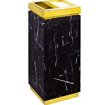 南 GPX-7B02 金盖座地南方烟灰桶 垃圾桶公用垃圾箱果皮桶 镜金 内桶容量16升