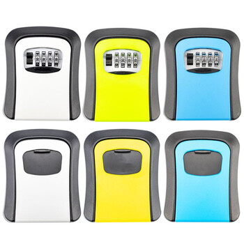 海斯迪克 密码钥匙盒 大门猫眼壁挂式金属密码锁 装修密码盒 黑色 HKCL-62