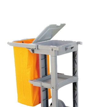 超宝（CHAOBAO）D-11-1 多用途带盖清洁手推车 灰色 垃圾收集车 保洁车布草车物业商场酒店客房服务车