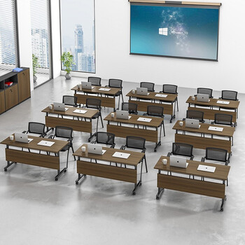 京度折叠会议桌培训桌长条桌可组合移动办公桌课桌椅120*40*75cm（不含椅）