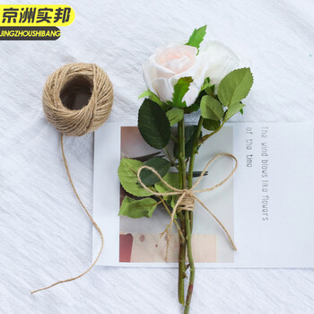 京洲实邦【黄麻绳本色50m】黄麻细麻线卡片吊牌挂绳绑花瓶花束蛋糕礼品包装装饰绳JZSB-9464B