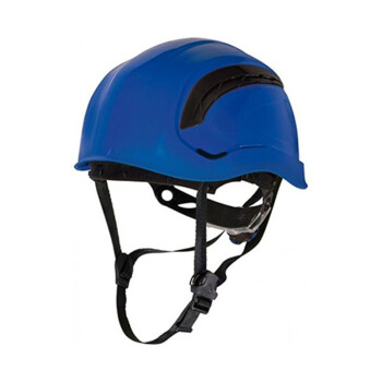 代尔塔102202透气型头盔ABS安全帽工地建筑防喷溅防砸帽无帽檐设计骑行防护含下颚带 白色