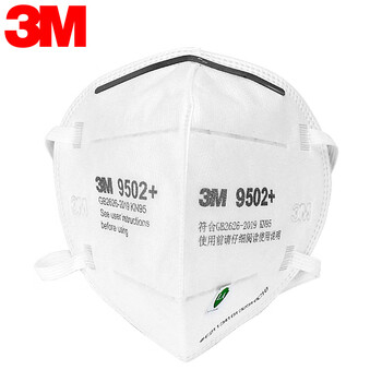 3M9502+ 50只/袋环保装KN95防飞沫雾霾工业粉尘头戴式防护口罩