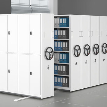 京度密集架手摇式移动档案文件柜资料柜钢制轨道密集柜 一列六组每立方单价