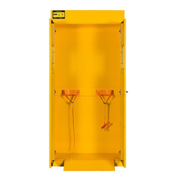 京度气瓶储存柜 双瓶实验室压缩气体柜医院高压实验室安全储存柜无报警器可定制 黄色