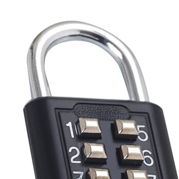 稳斯坦 W5057 八位按键固定密码锁 盲人更衣柜工具箱密码锁宿舍通用防盗挂锁 黑