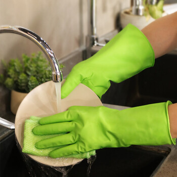 CT施达丁腈手套 无味加厚耐用防滑防水 家务厨房洗碗洗衣 乳胶橡胶手套橙色大码10双TM-RG 6097L/O（10）