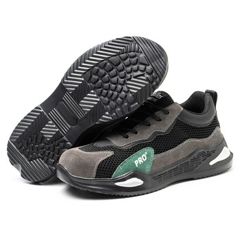 老管家 劳保鞋男钢包头防砸防刺穿舒适透气反绒牛皮缓震耐磨轻便268 黑色 39