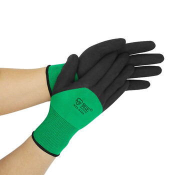 贸正 橡胶劳保手套12付 乳胶发泡胶皮浸胶半挂胶耐磨防滑工地工业干活MZS-G389