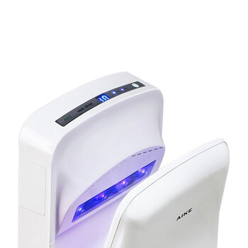 艾克（AIKE）AK2006H 公共卫生间全自动感应冷热烘手机商用酒店双面喷气式干手器 永磁无刷电机银色款