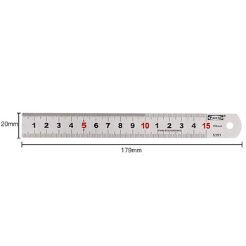 保拉(Paola) 不锈钢直尺 刻度尺15cm 公制刻度绘图钢尺5351
