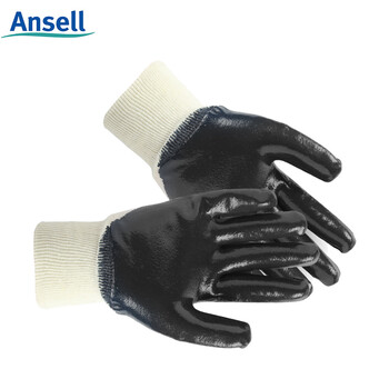 ANSELL安思尔 经济款丁腈橡胶涂层耐磨耐油手套定做48-501 9码 12付/打 交期5-7天
