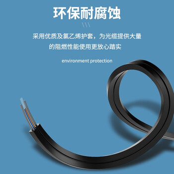 千天（Qantop）GJXH-2B 室内2芯2钢丝 3.0皮线光纤线 黑色100米