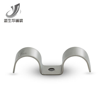 304不锈钢加厚M型骑马卡双管卡管支架管扣排卡水管夹U型卡马鞍卡 φ25 5只价