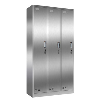 京顿JINGDUN 201不锈钢更衣柜钢员工储物柜宿舍健身更衣浴室寄存鞋包柜 三门更衣
