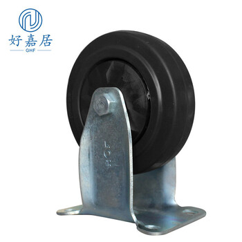 好嘉居高弹力天然橡胶轮轻音平板车脚轮耐磨轱辘5寸定向轮
