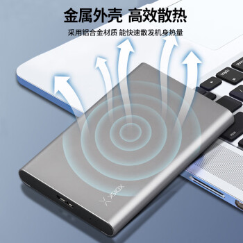 小盘(XDISK)USB3.0移动硬盘1TB 双盘备份 X系列2.5英寸 太空灰 高端金属外观 高速便携 稳定耐用
