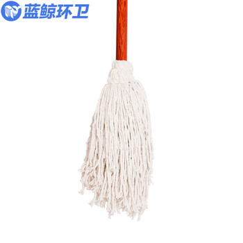 蓝鲸环卫 加长款 五把起售木把圆头吸水棉线保洁地拖 LJHW-9062