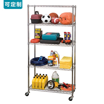 川井（WELLAND）工业镀铬货架 置物架 仓储重型五层架  储物架 碳钢镀铬收纳架子 25.4mm管径457*914*1822mm