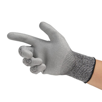 登升#659防切割手套 软铠甲PU涂掌欧标5级抗撕裂耐磨工作防滑防刺穿劳保防护手套 1付