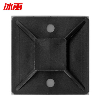 冰禹 BYlj-34 3M自粘式不干胶吸盘 扎带固定座卡扣定位片 100只/包 20*20 黑色(2包起订）