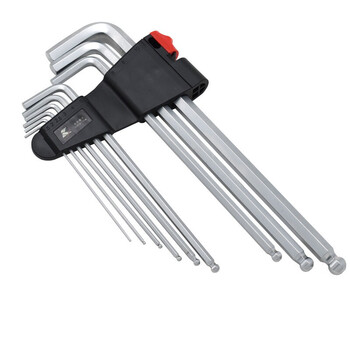 卡夫威尔 内六角扳手套装手动维修工具9件加长铬钒钢球头KH5003 