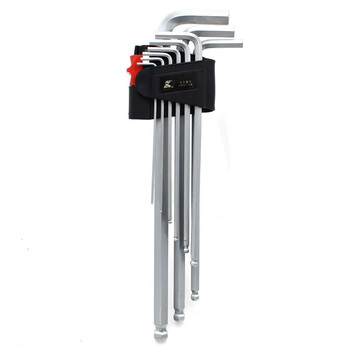 卡夫威尔 内六角扳手套装手动维修工具9件加长铬钒钢球头KH5003 