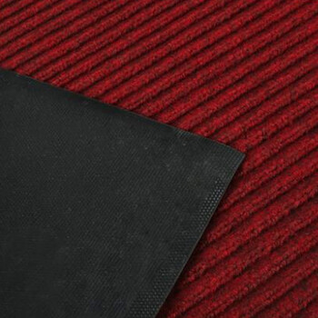 金诗洛 KSL183 PVC双条纹地垫 防尘吸水防滑耐磨地毯酒店商场走廊过道 深红1.2*15M