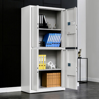 欧思泰 电子保密柜密码柜档案柜资料柜钢制保密文件柜铁皮柜带锁保险柜   通双节白色国保指纹锁不带抽屉