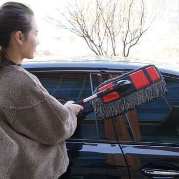  鸣固ZJ3977  汽车掸子专用洗车刷子扫雪擦车拖把除尘掸子扫灰油蜡刷车用品 雪绒蜡刷（可旋转）+收纳箱