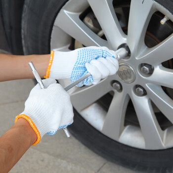 新越昌晖 点塑劳保手套 600副/L码 点胶棉线防滑耐磨透气劳动防护手套 B11420