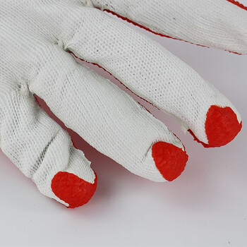 登升#105防滑手套 贴片加厚耐磨耐扎防刺防滑建筑工地搬砖搬家劳保胶皮手套 12双(一包) 均码