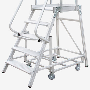 亚迈狮 铝合金仓库登高车 超市理货梯 平台登高梯 8步梯  可移动 FP系列