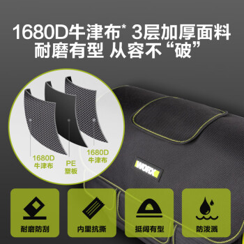 威克士（Worx）电动工具收纳双肩背包金工具多功能车载拉杆箱【17寸手提塑底工具包】WA9824