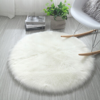 豫之韵 白色长毛绒地毯北欧卧室吊篮化妆梳妆台地垫椅子毛毯 白色圆形直径120cm 需要定做