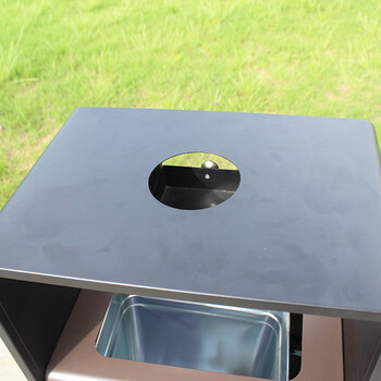 迪恩斯（DEANS）户外售楼部庭院垃圾桶大号公共场所室外果皮箱公园小区别墅园林商用垃圾箱 咖啡色镀锌喷塑