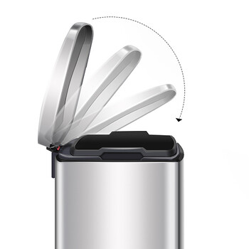 益美得 LD-1002不锈钢脚踏垃圾桶酒店办公室单位干湿脚踩分类垃圾桶静音带盖 无标识40L