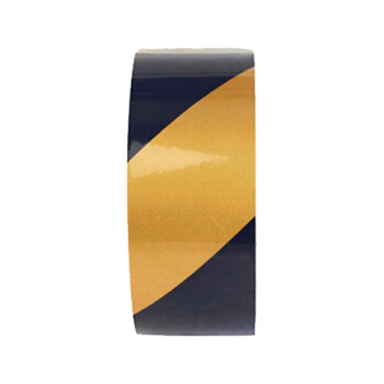 晶全照明 黑黄反光警示胶带5cm*28m  应急救援安全区警戒线反光条