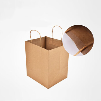 飞尔（FLYER）手提牛皮纸袋 打包包装袋 礼品袋 本色 25个装【26×12×32cm】