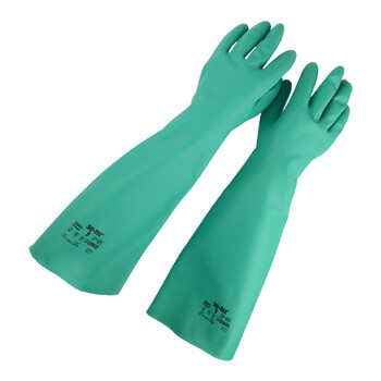 安思尔(Ansell) 37-185 加长加厚丁腈防化手套 防酸碱耐有机溶剂实验室应急处理手套 9码 1副