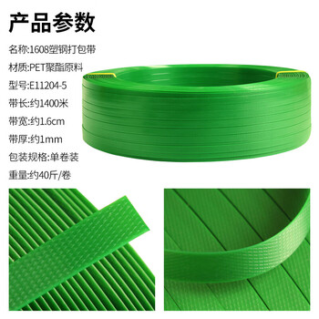 飞尔（FLYER）塑钢打包带 手动包装带 塑料带货物捆扎带 绿色40斤 不含纸芯 长约1400米【E11204-5】