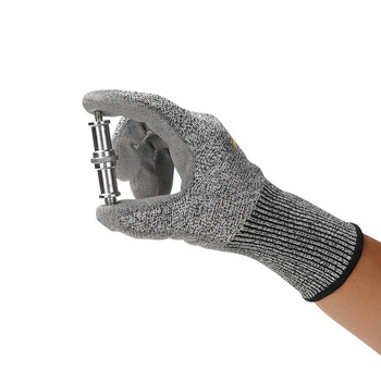 登升#659防切割手套 软铠甲PU涂掌欧标5级抗撕裂耐磨工作防滑防刺穿劳保防护手套 1付