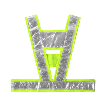 谋福 CNMF 9371 V型反光衣背心 交通警示衣服 环卫反光衣 涤纶 V型反光衣 （V型反光衣荧光黄）