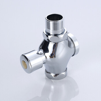 星期十 大四通（高标）6分DN20 铜手按式蹲便器冲水阀 四通冲洗阀 大便延时冲洗阀 厕所冲洗阀定制