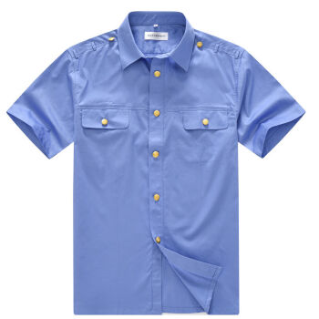 蔻梅铁路制服铁路男内穿长袖衬衫铁路蓝色工装制服铁路路服男士外穿