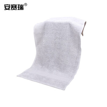 安赛瑞  毛巾 柔软吸水毛巾 74x33cm 加厚清洁毛巾 洗脸巾面巾擦手巾 浅灰 710878