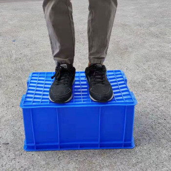 力豪LIHAO 塑胶周转筐长方型收纳箱熟胶箱工业收纳盒 4#盖415*310*5mm蓝色（单独盖）