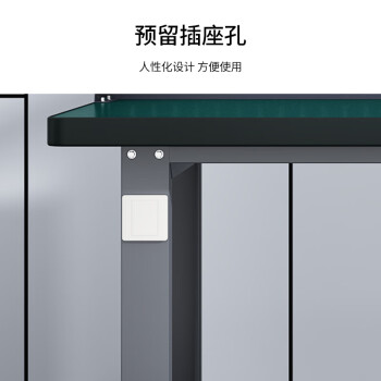 京佳乐灰色工作台JE3478检验桌操作台单挂板平三抽1.5米带插座孔位